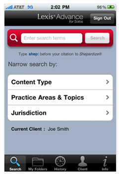 Lexis Advance Now Has an iPhone App