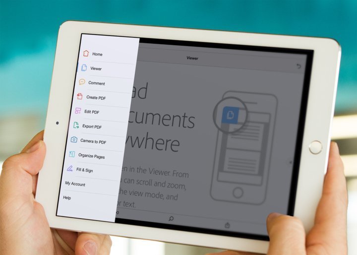 Acrobat DC Mobile App Tools View On iPad