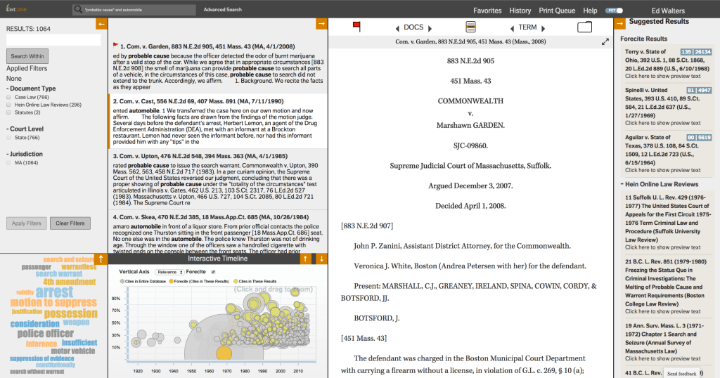 When viewing a document, panels can be expanded to show more options. 