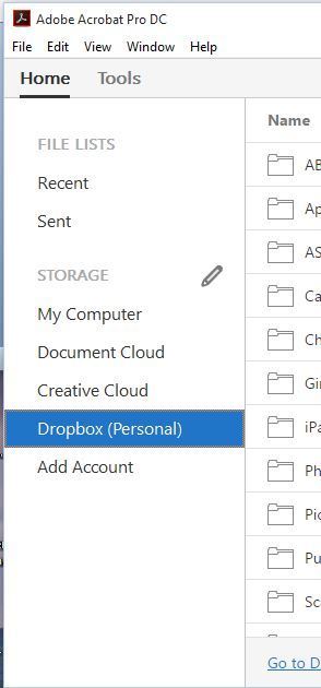Open, edit and save Dropbox files within Acrobat. 