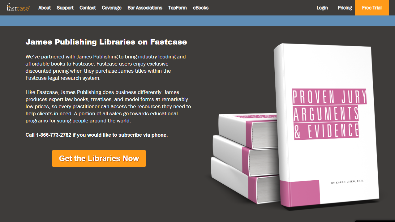 Fastcase Adds Entire James Publishing Library of Treatises, Books and Practice Guides