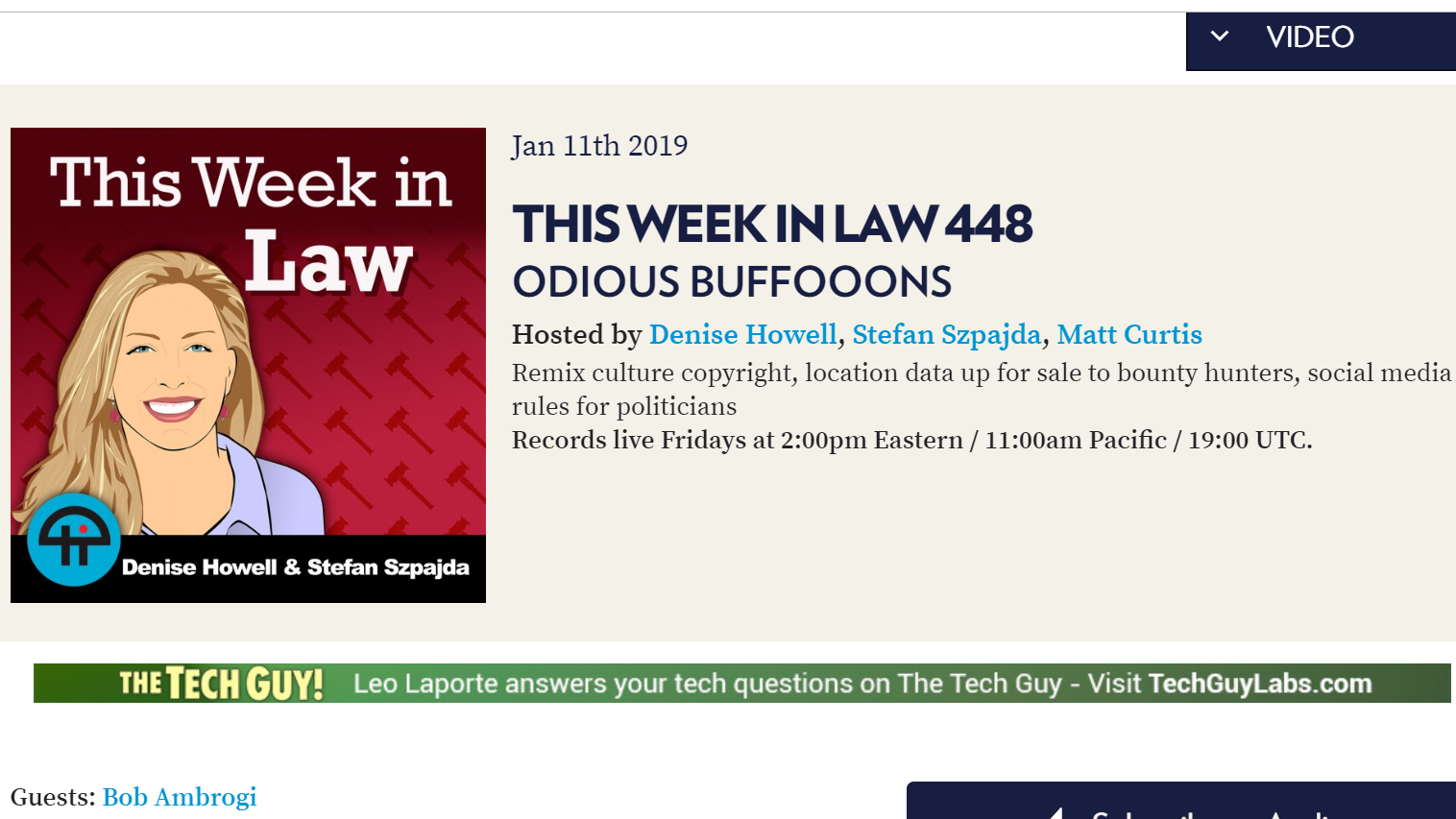 Here&#8217;s the Recording of My Guest Spot on the final episode of &#8216;This Week in Law&#8217;