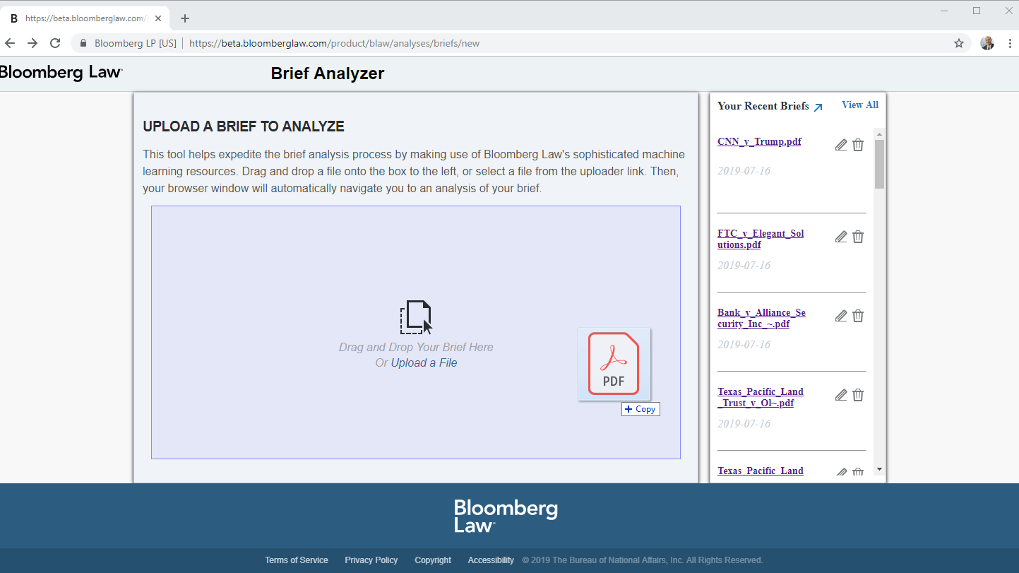 Bloomberg Law Launches Brief Analyzer, Tool that Uses AI to Review Briefs
