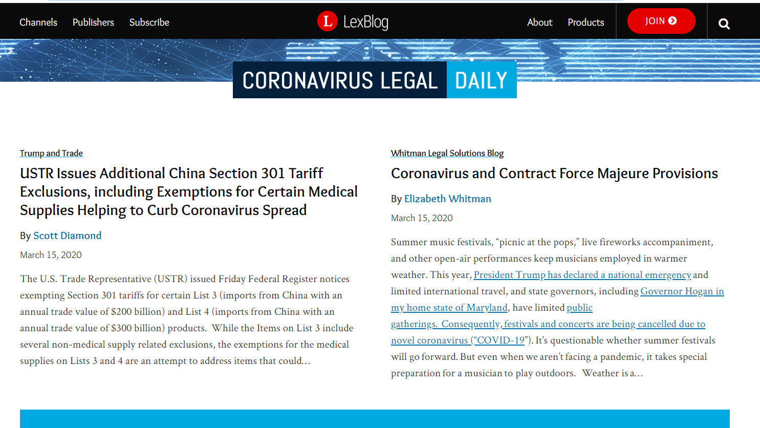 LexBlog Launches Coronavirus Legal Daily