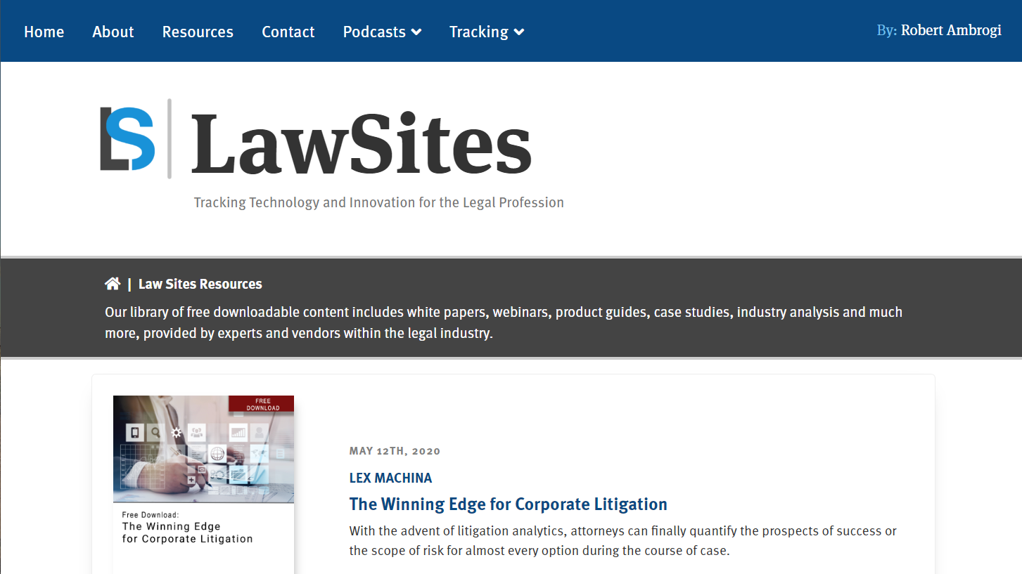 Introducing the LawSites Resource Center: A Library of Downloadable Resources