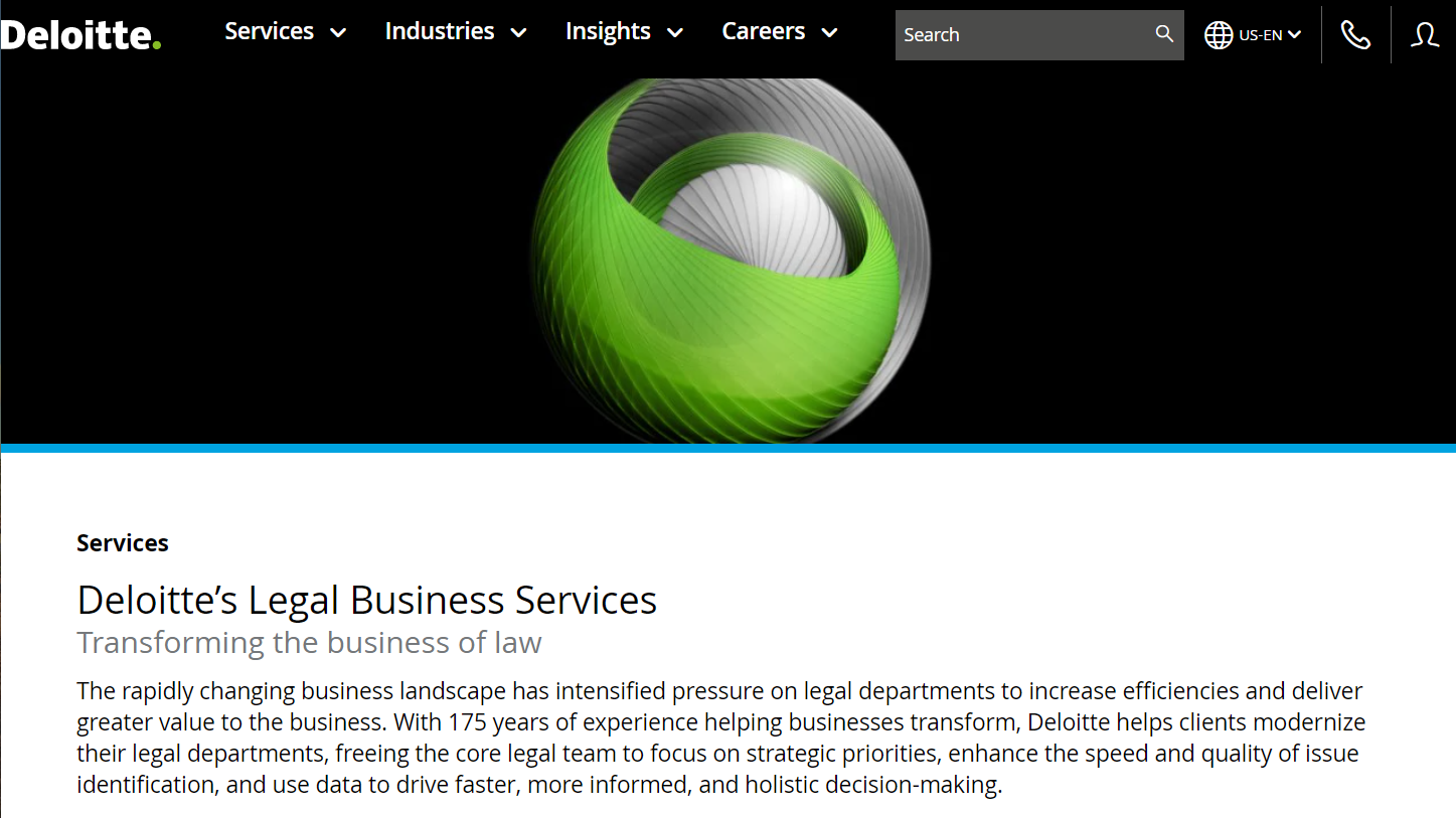 Deloitte Targets U.S. Legal Market with New Legal Business Services Practice