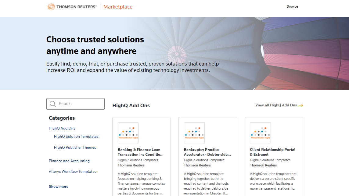 New Thomson Reuters Marketplace Lets Users Test Products Before Buying Them
