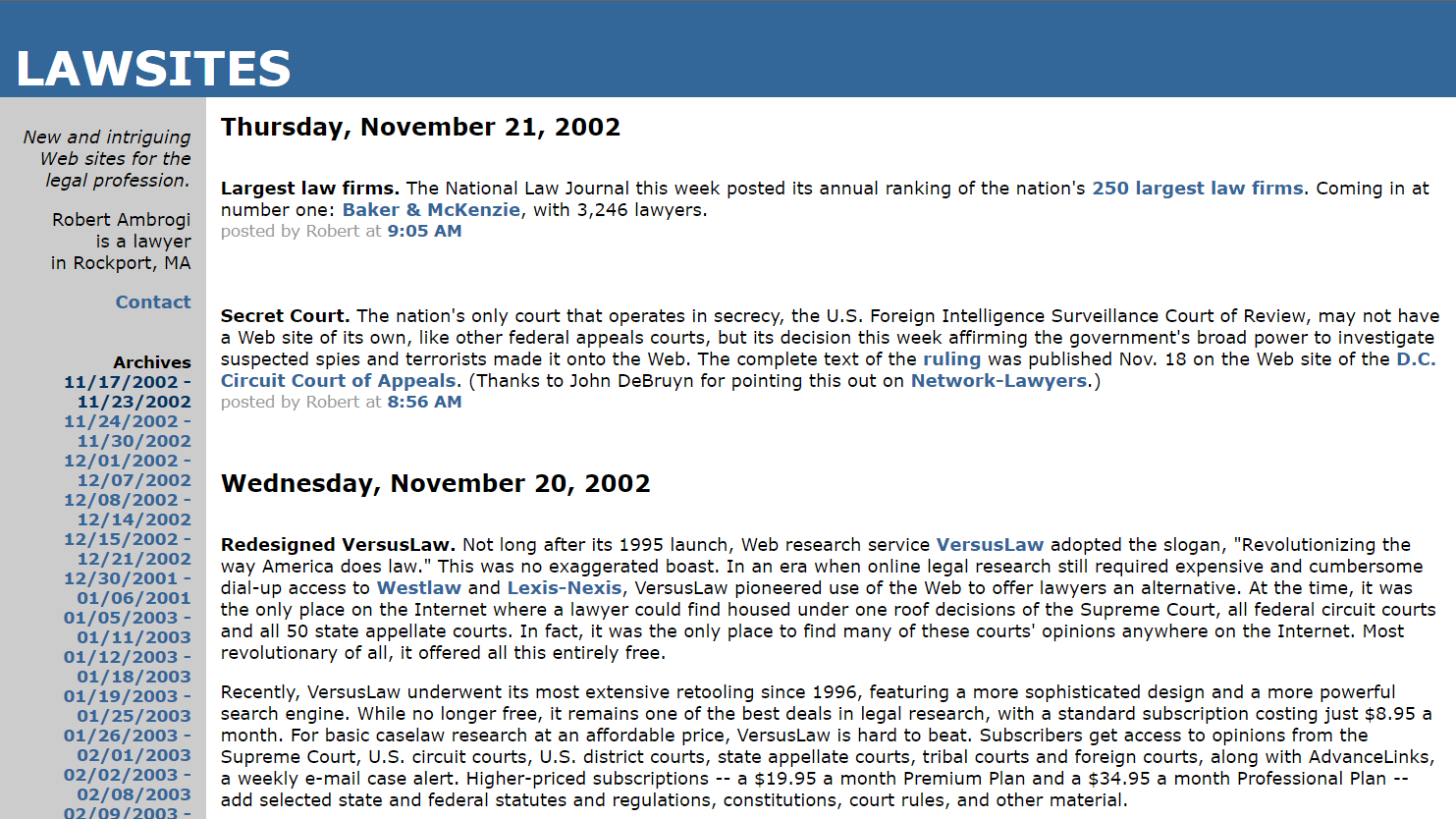 LawSites Blog Turns 19 Years Old