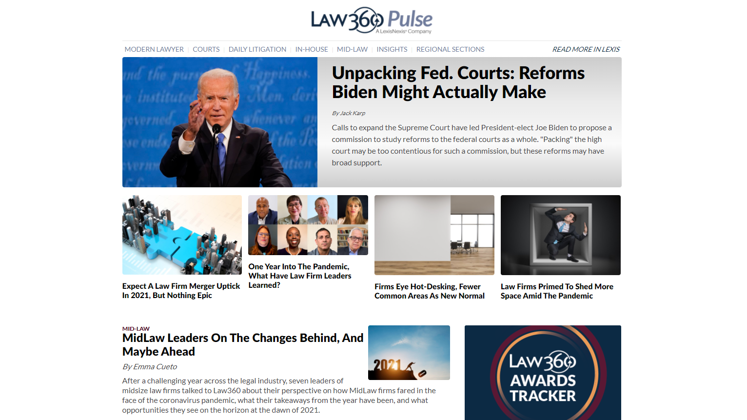 New &#8216;Law360 Pulse&#8217; From LexisNexis Combines Legal Journalism with Data and Analytics
