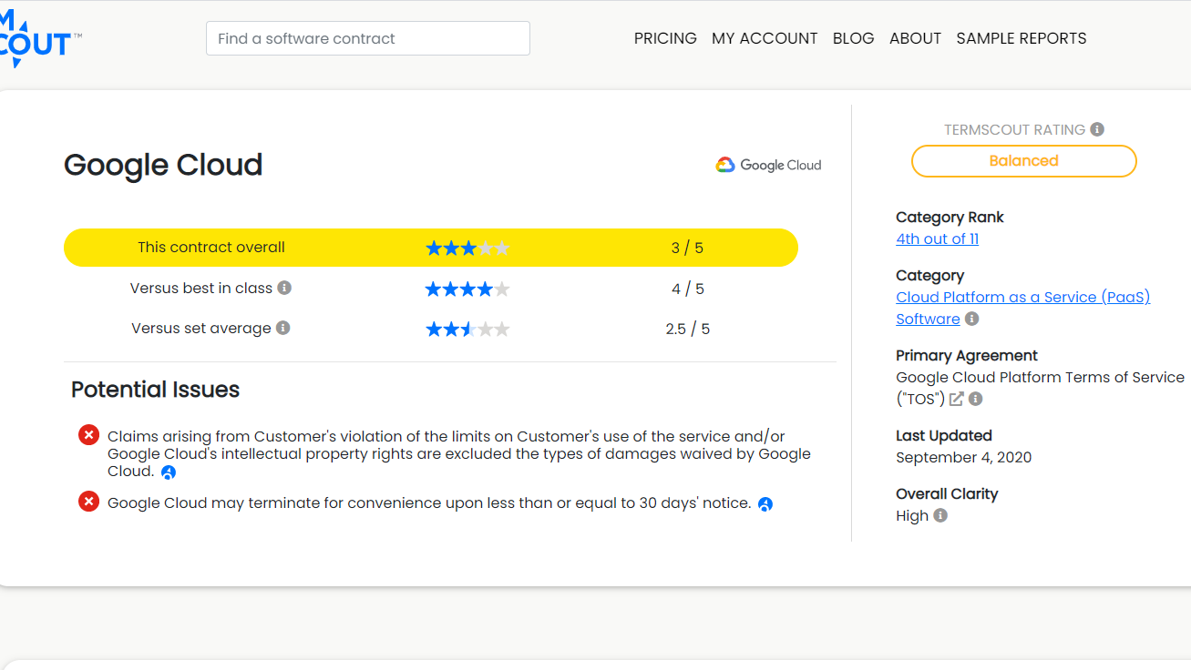 TermScout Launches with Customer-Favorability Ratings on 150 Top Software Vendors&#8217; Contracts