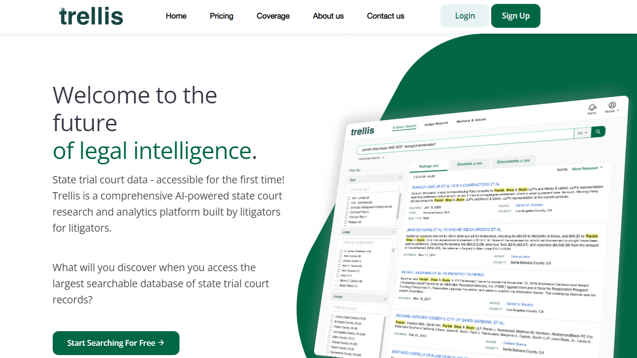 Trellis, State Court Data Analytics Platform, Raises $14.1M to Expand into Other States and Verticals