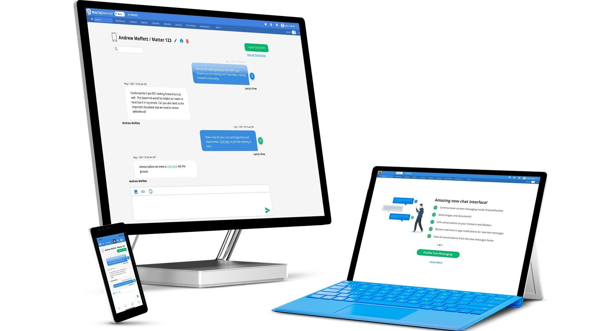 PracticePanther Now Includes Two-Way Text Messaging for Law Firms and Clients to Communicate