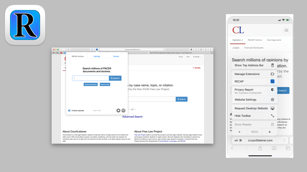 Now You Can Add Court Documents to Free Law Project&#8217;s RECAP Archive via your iPhone, iPad and Mac