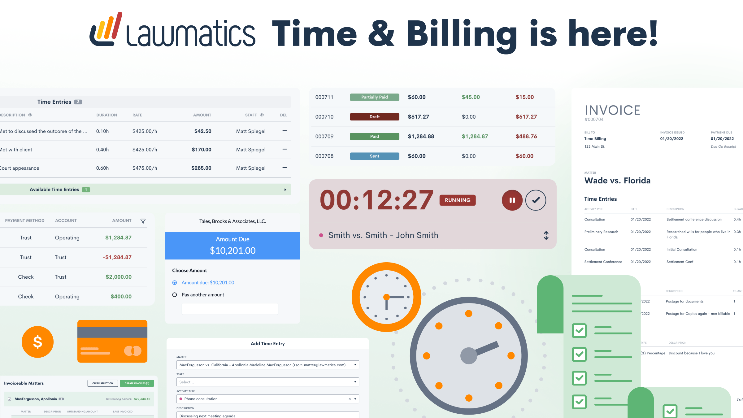 CRM Platform Lawmatics Expands with Time and Billing Features; Adds E-Payments through Gravity Legal