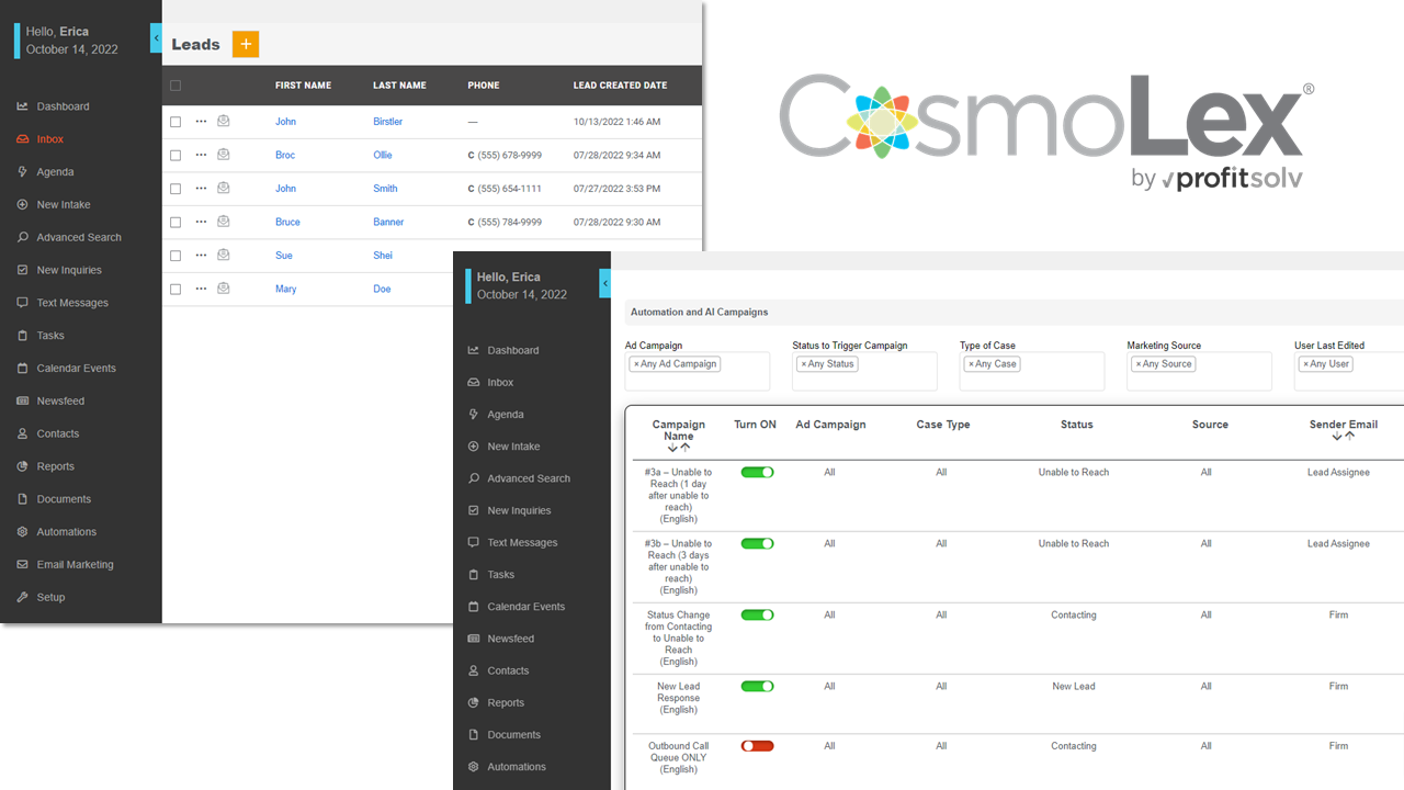 CosmoLex Adds CRM for Firms to Manage and Track Prospective Clients and Automate Intake Workflows