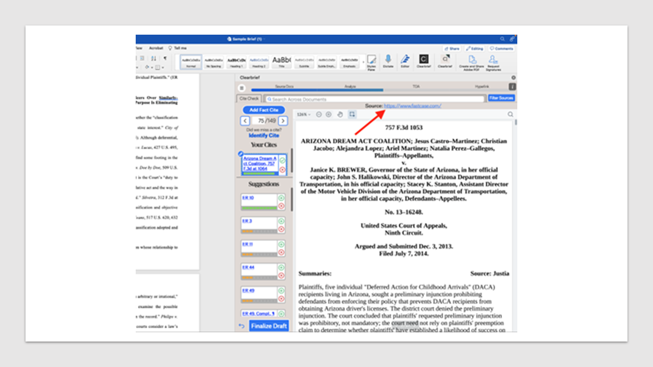 Now View More Case Law As You Draft Legal Documents in Clearbrief, through Partnership with Fastcase