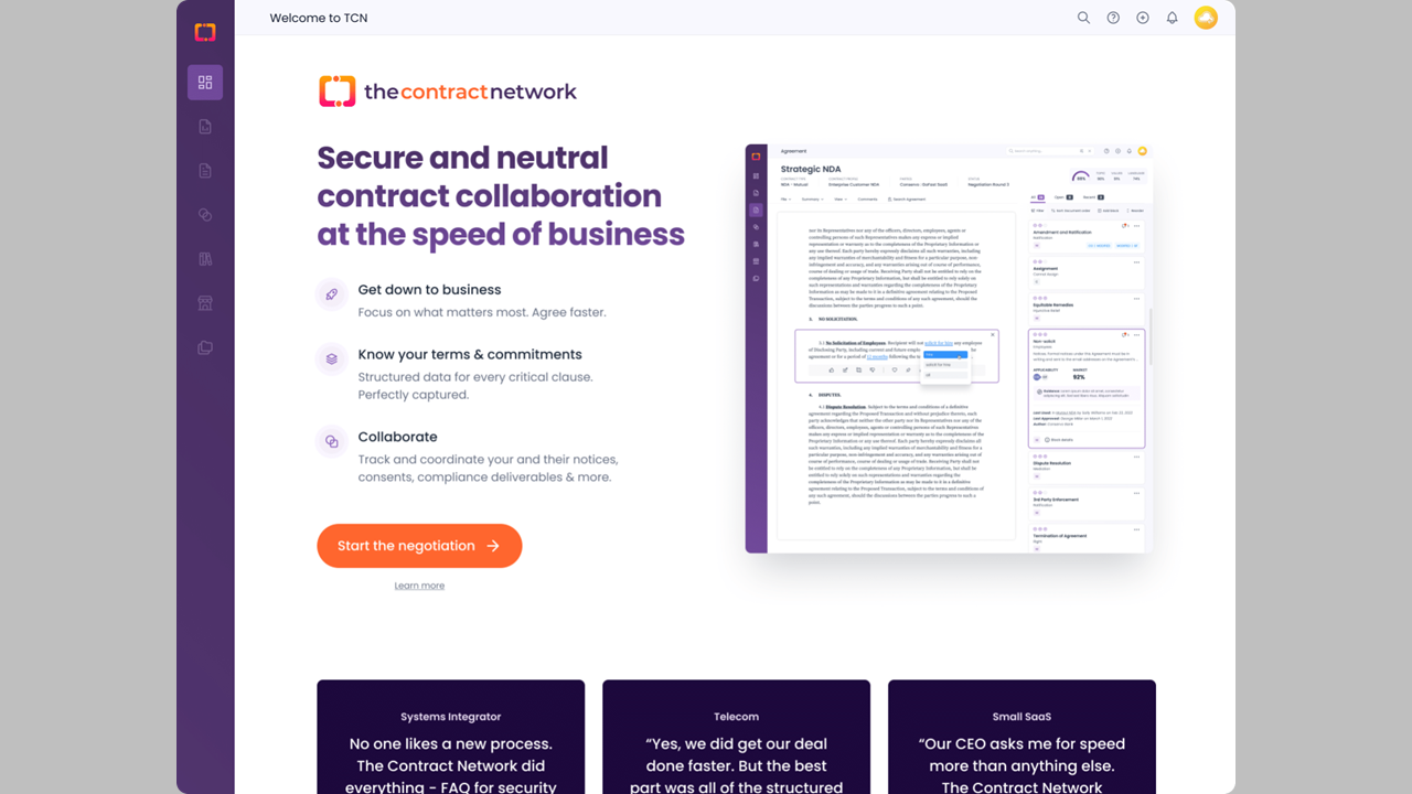 Aiming to &#8216;Radically Accelerate&#8217; Contract Negotiations, &#8216;The Contract Network&#8217; Comes Out Of Stealth Today, Led By Legal Tech Veteran