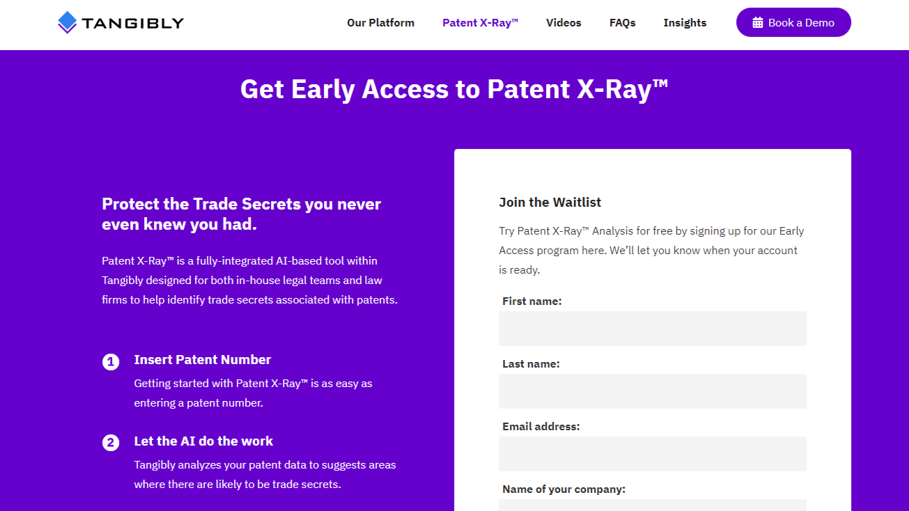 Tangibly Unveils AI-Powered Tool, Patent X-Ray, To Identify and Document Trade Secrets In Patents