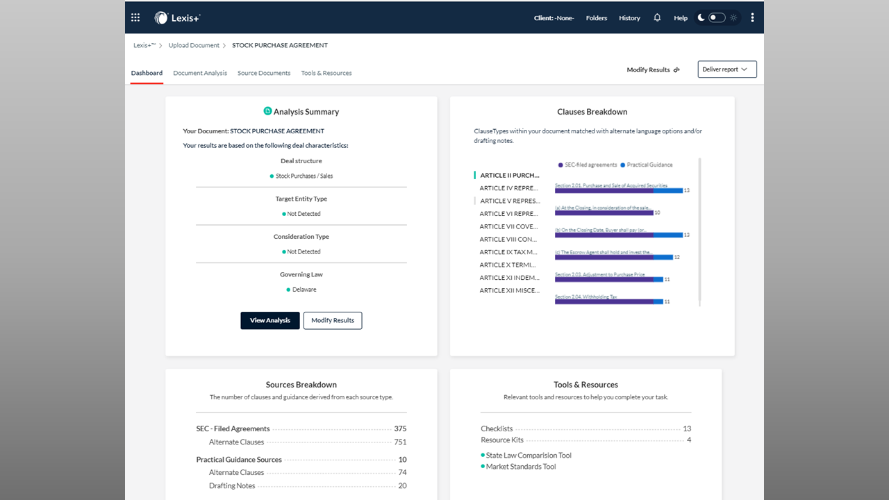 LexisNexis&#8217;s New &#8216;Agreement Analysis&#8217; Uses AI To Help Transactional Lawyers Analyze And Revise Deal Clauses