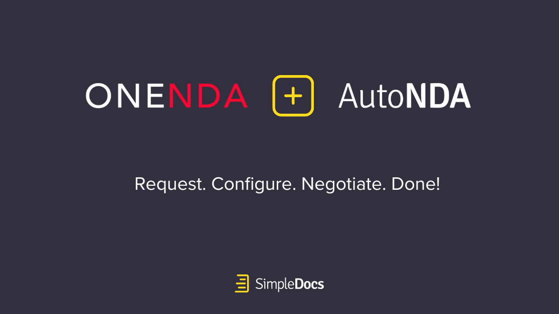 oneNDA and SimpleDocs Partner to Launch Free Software to Automate NDA Requests and Negotiations