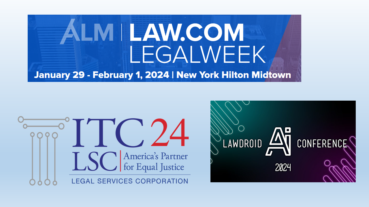 The Week of Jan. 29 Brings Three Legal Tech Conferences, Spanning BigLaw, SmallLaw and A2J