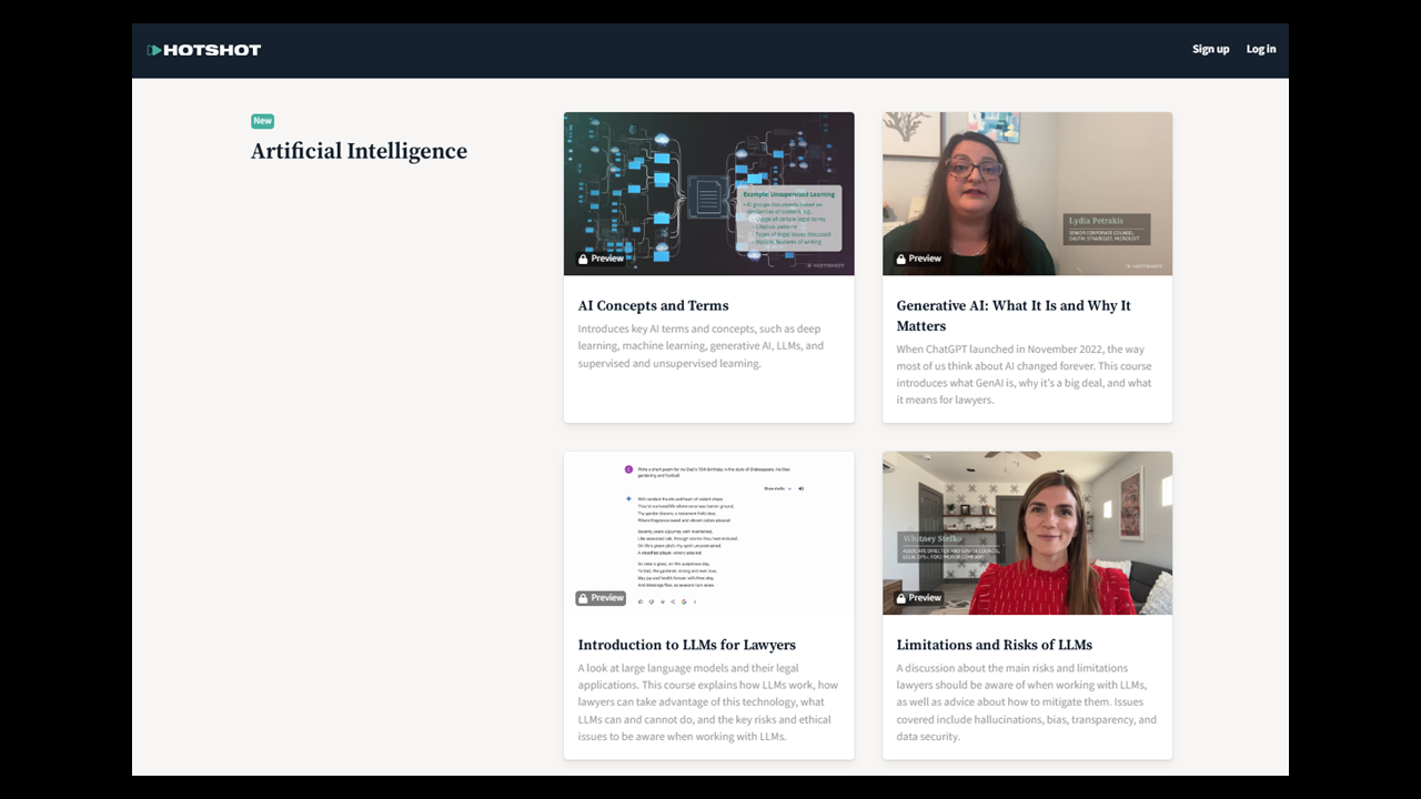 Hotshot, the Legal Learning Platform, Releases First Five in Planned Series of AI Training Videos for Lawyers