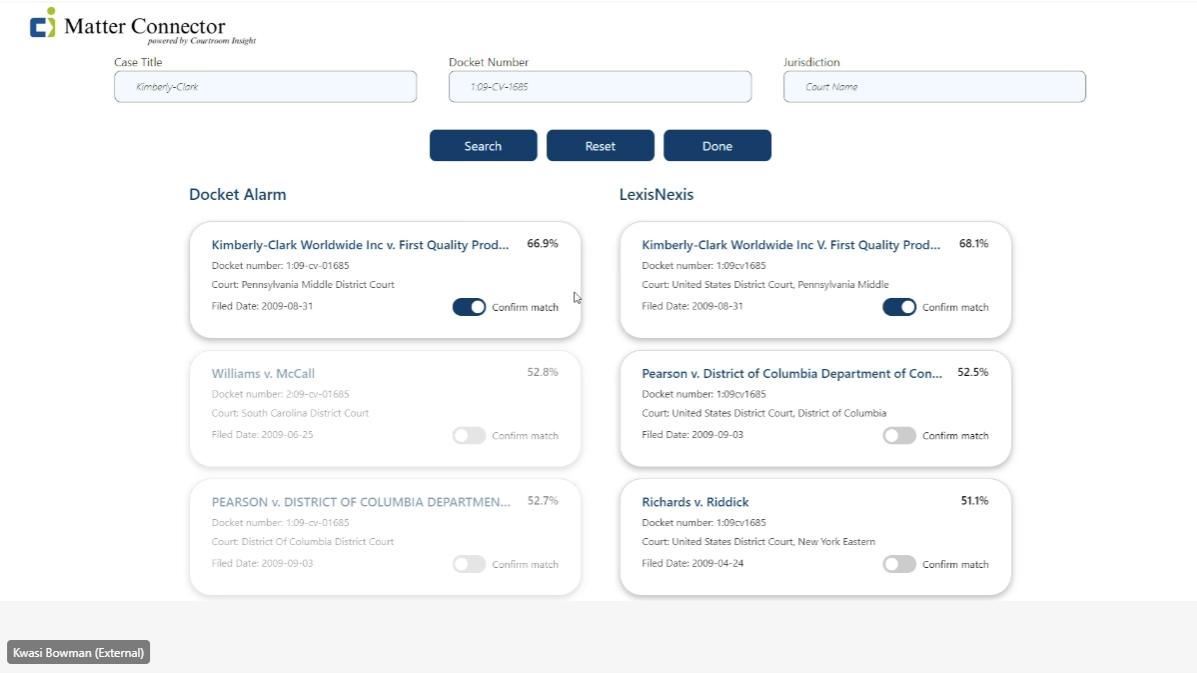Exclusive: Courtroom Insight&#8217;s New Matter Connector Delivers Normalized Court Docket Data to Foundation and Other Law Firm Systems
