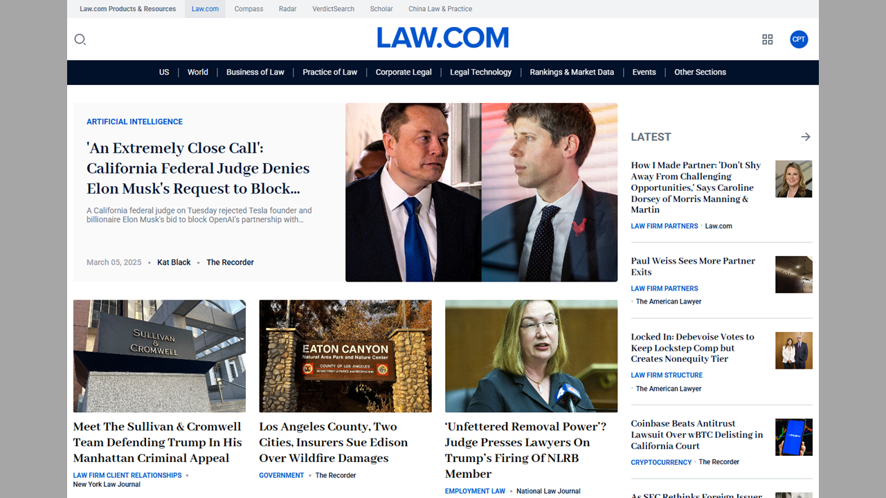 Law.com Readies June 16 Launch of Major Redesign Focused on Content Integration, Modernized UI and Global Perspective
