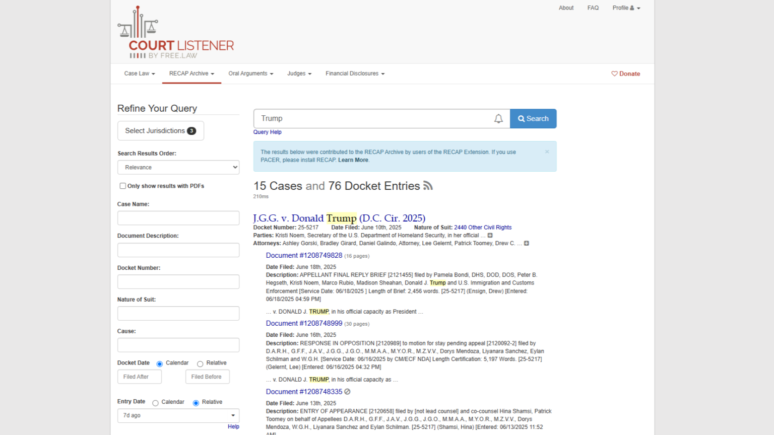 CourtListener Launches RECAP Search Alerts for PACER Filings: 'Google ...