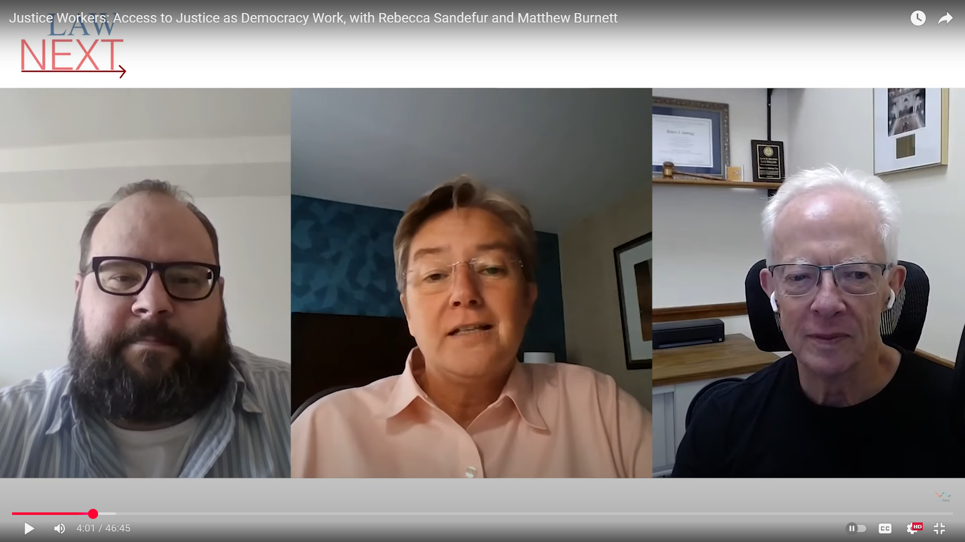 On LawNext: Justice Workers &#8212; Reimagining Access to Justice as Democracy Work, with Rebecca Sandefur and Matthew Burnett