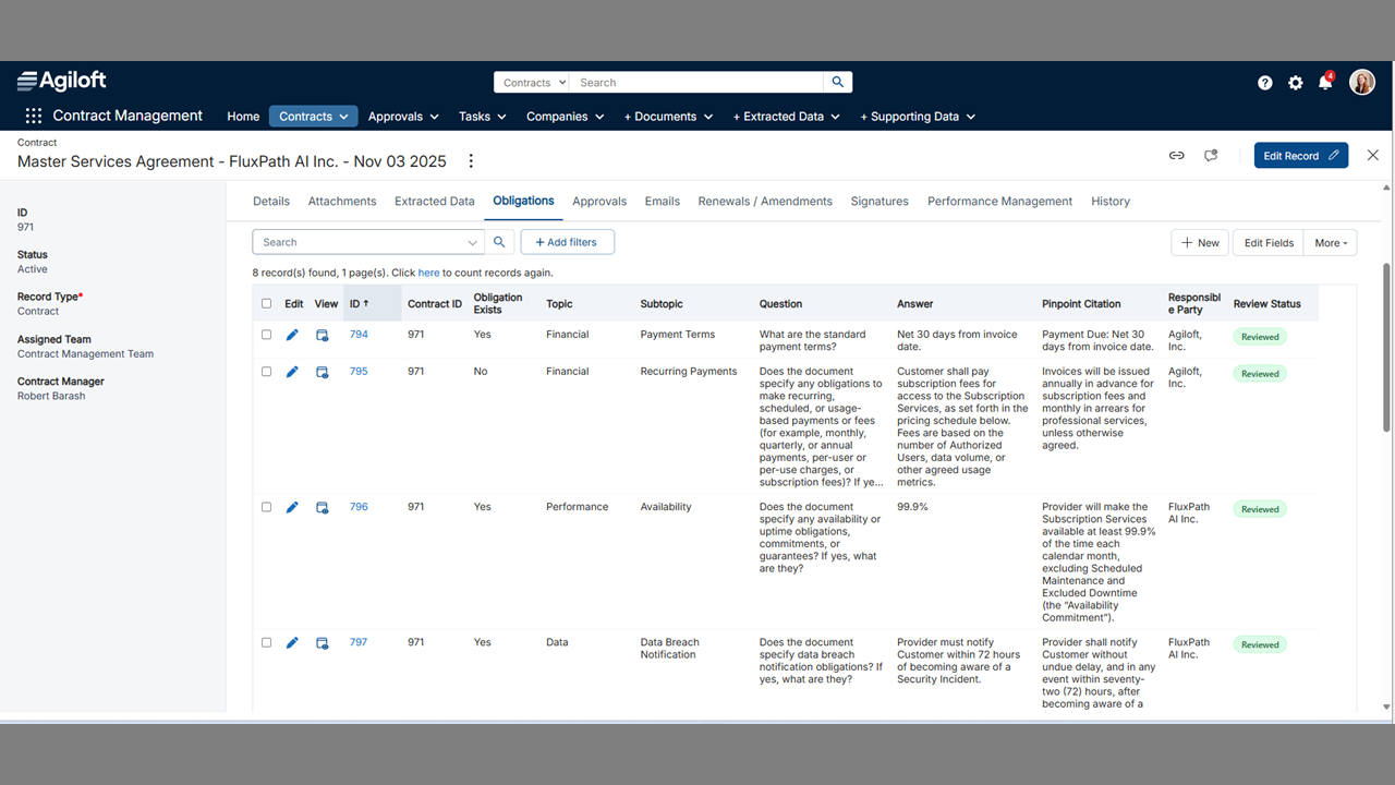 Agiloft Launches AI-Powered Obligation Management System for Contract Lifecycle