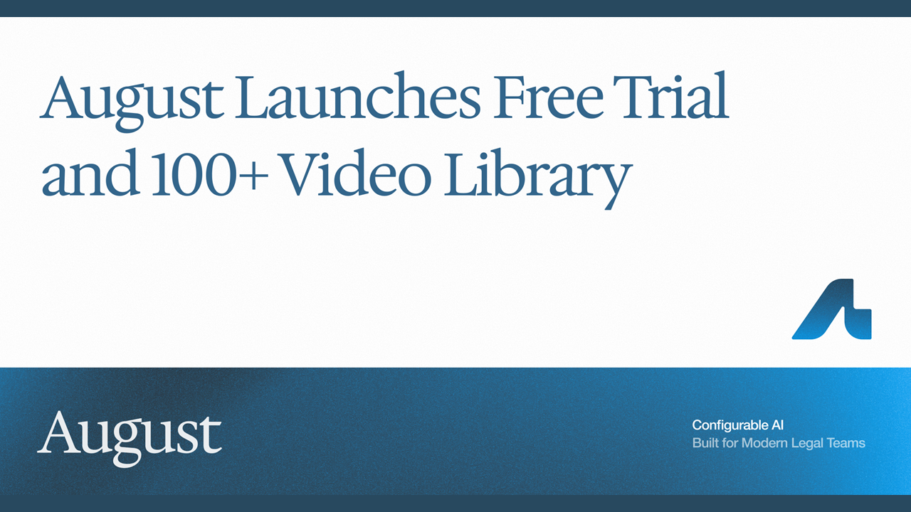 Aiming To Make AI More Easily Accessible for Smaller Law Firms, Legal AI Company August Launches Self-Service Platform and Free Educational Library