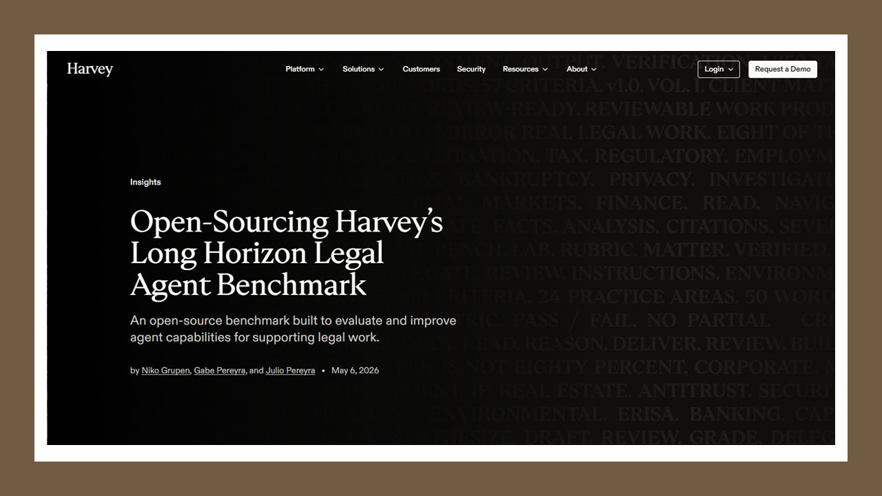 Some Thoughts On Harvey’s Launch of ‘LAB,’ An Open-Source, Long-Horizon Benchmark for Legal AI Agents