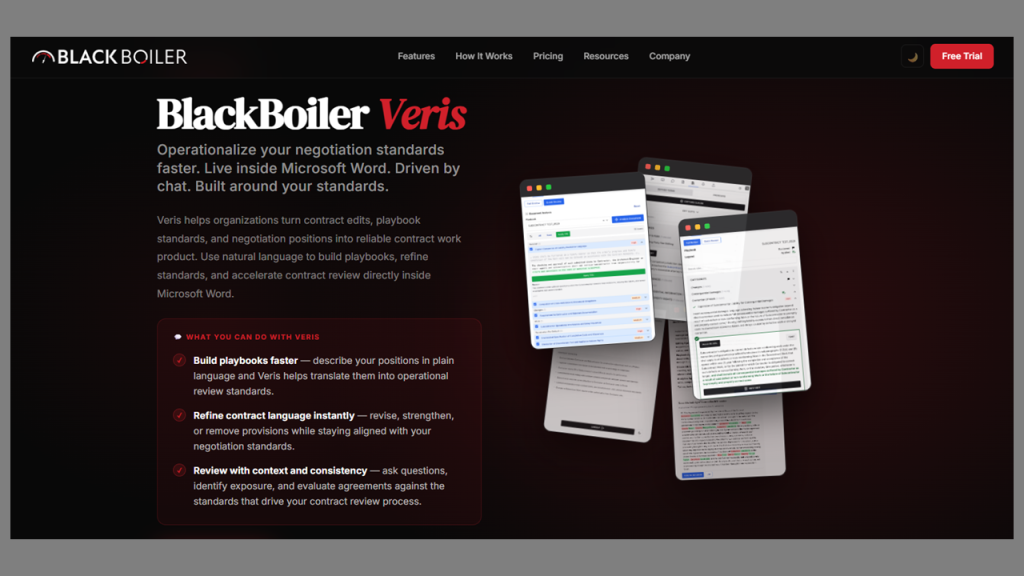 BlackBoiler launches Veris, AI-powered redlining in Microsoft Word