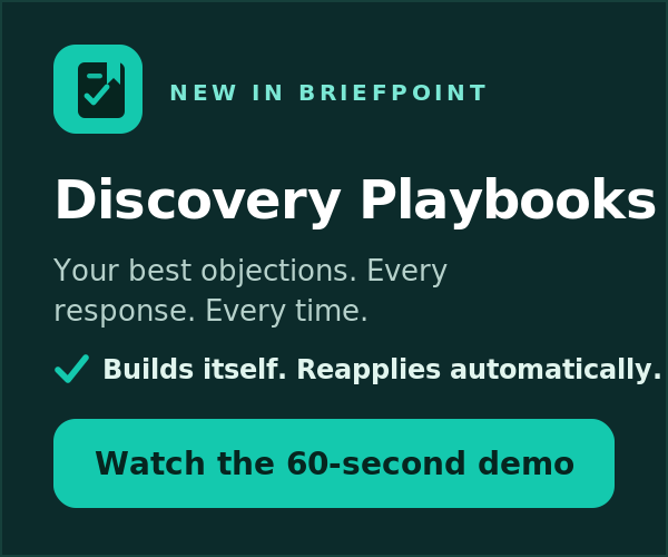 Advertisement for Briefpoint Discovery Playbooks