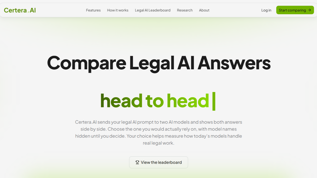 Percipient Launches Certera.AI, A Blind Head-to-Head Testing Ground for Legal AI, with a Lawyer-Voted Leaderboard On the Way