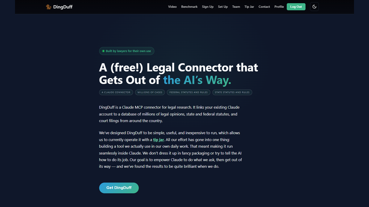 Built By Lawyers, For Lawyers: DingDuff Is A Free Claude Connector That Its Founders Say Rivals The Legal Research Giants